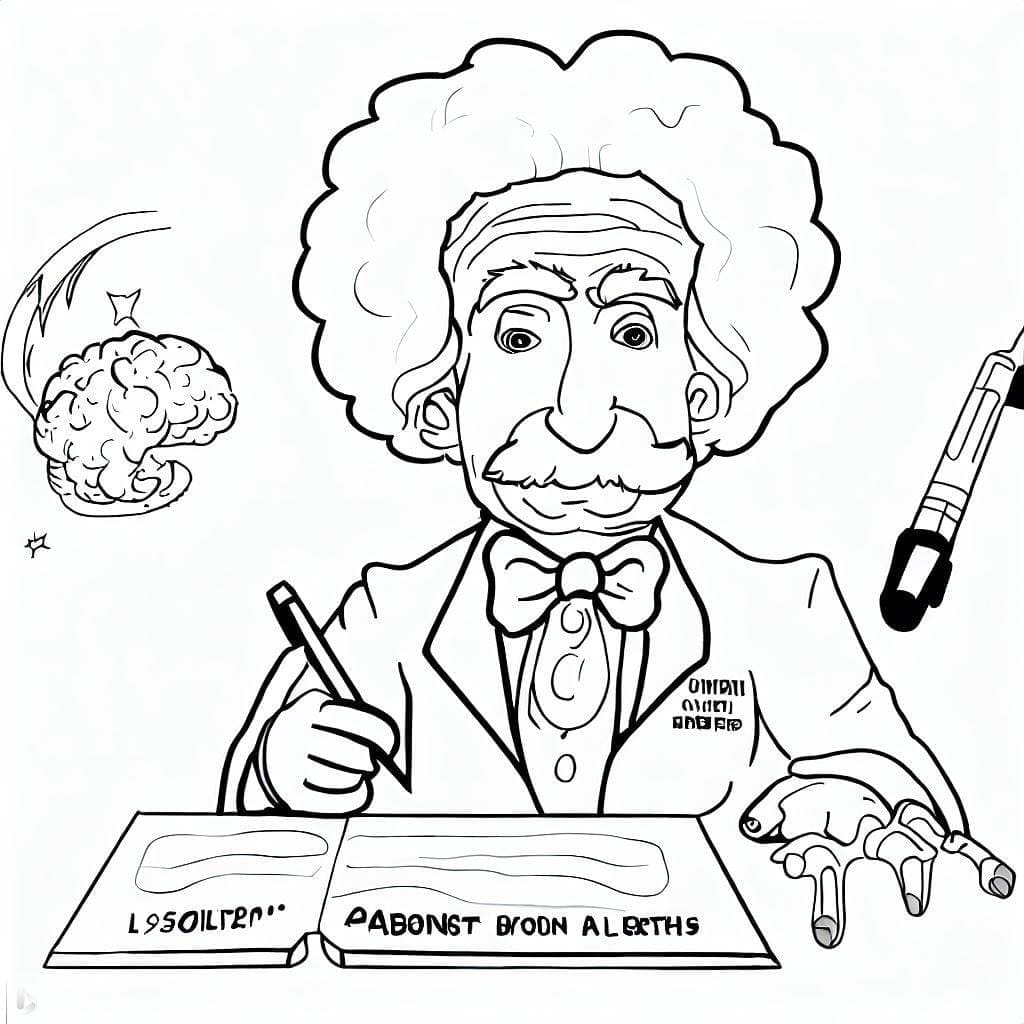 Coloriage gratuit Albert Einstein #190724 de la collection Personnes célèbres à imprimer
