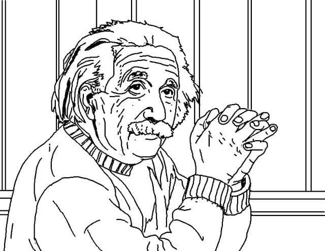 Coloriage gratuit Albert Einstein #190728 de la collection Personnes célèbres à imprimer