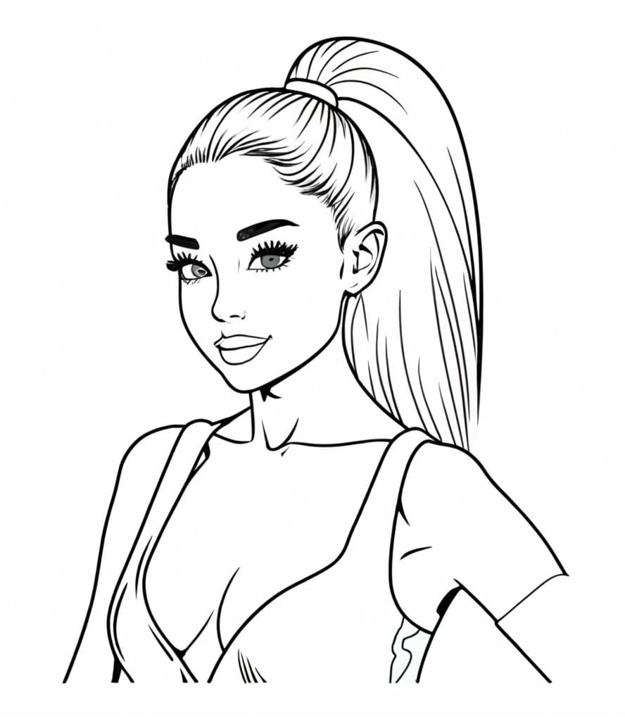 Page de coloriage Ariana Grande #214367, collection Personnes célèbres, à imprimer et colorier