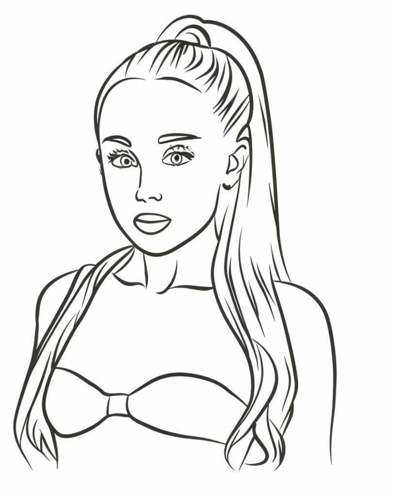 Dessin à colorier Ariana Grande #214368 issu de la collection Personnes célèbres, prêt à imprimer
