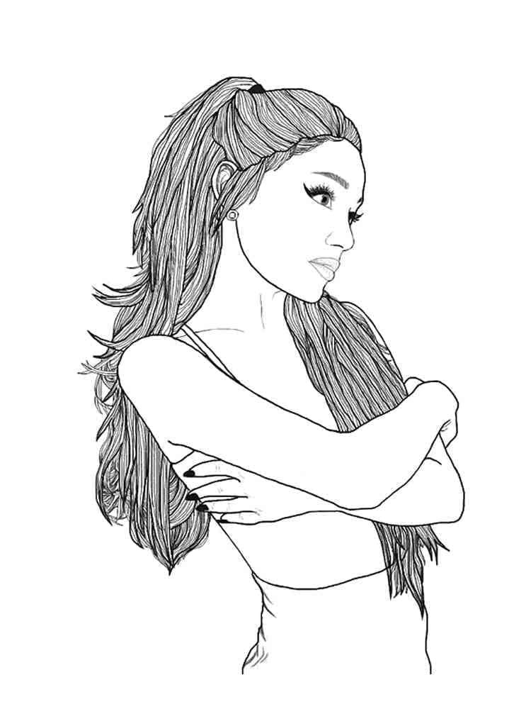 Dessin Ariana Grande #214376 à colorier de la série Personnes célèbres, gratuit à télécharger et imprimer