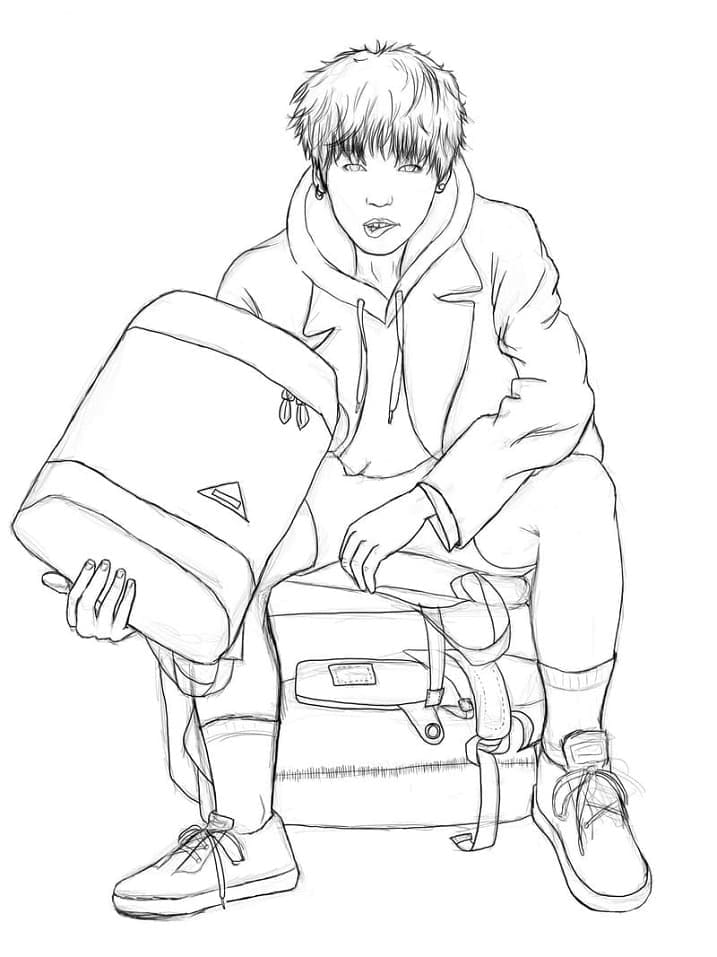 Page de coloriage BTS #202346, collection Personnes célèbres, à imprimer et colorier