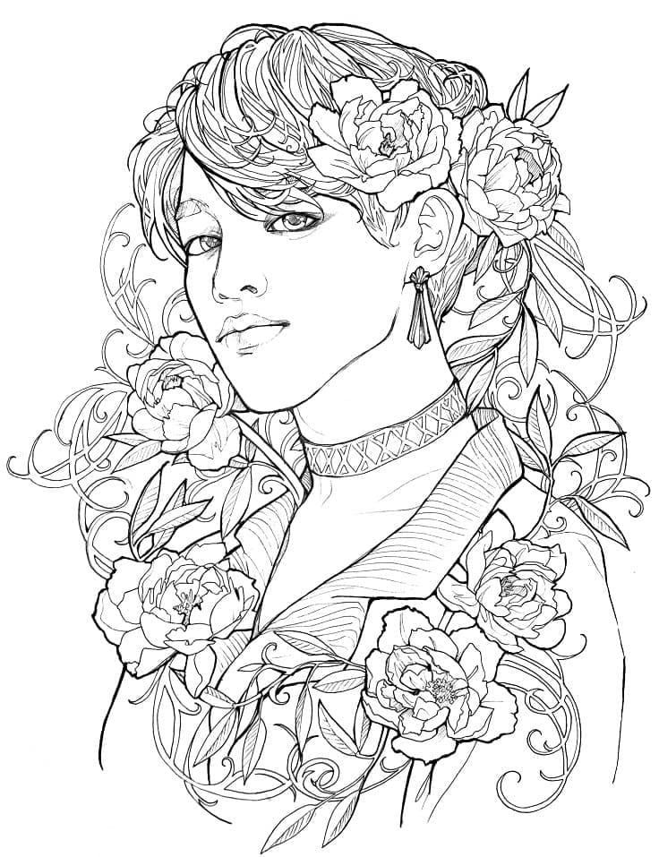 Page de coloriage BTS #202365, collection Personnes célèbres, à imprimer et colorier