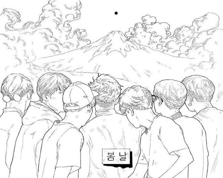 Coloriage imprimable BTS #202376 de la collection Personnes célèbres à colorier aux crayons