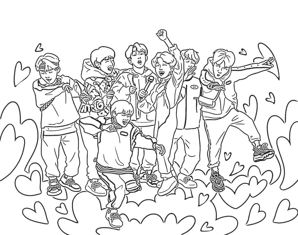 Dessin à colorier: BTS (Personnes célèbres) #202390 - Coloriages à Imprimer Gratuits