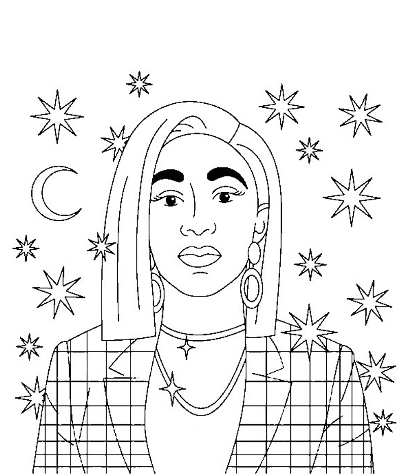Coloriage gratuit Cardi B #173565 de la collection Personnes célèbres à imprimer