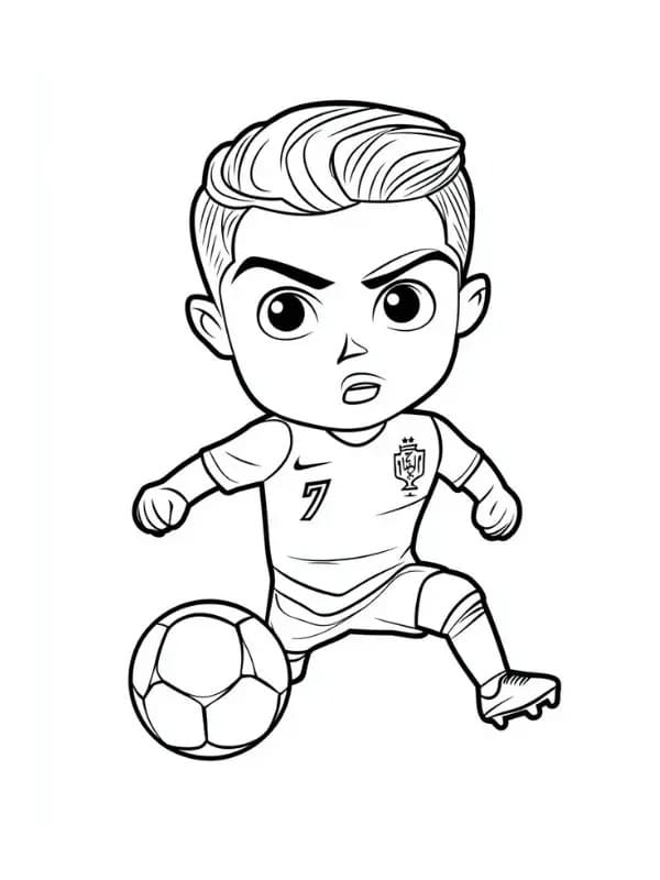 Coloriage gratuit Cristiano Ronaldo #217372 de la collection Personnes célèbres à imprimer