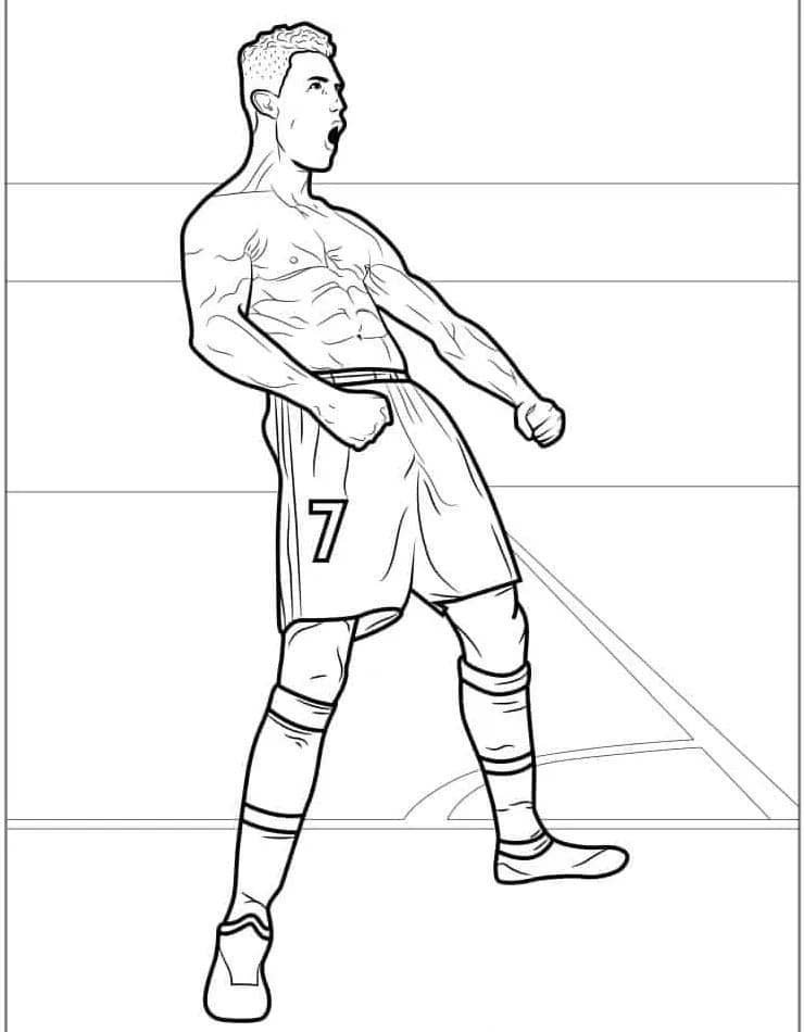 Coloriage gratuit Cristiano Ronaldo #217381 de la collection Personnes célèbres à imprimer