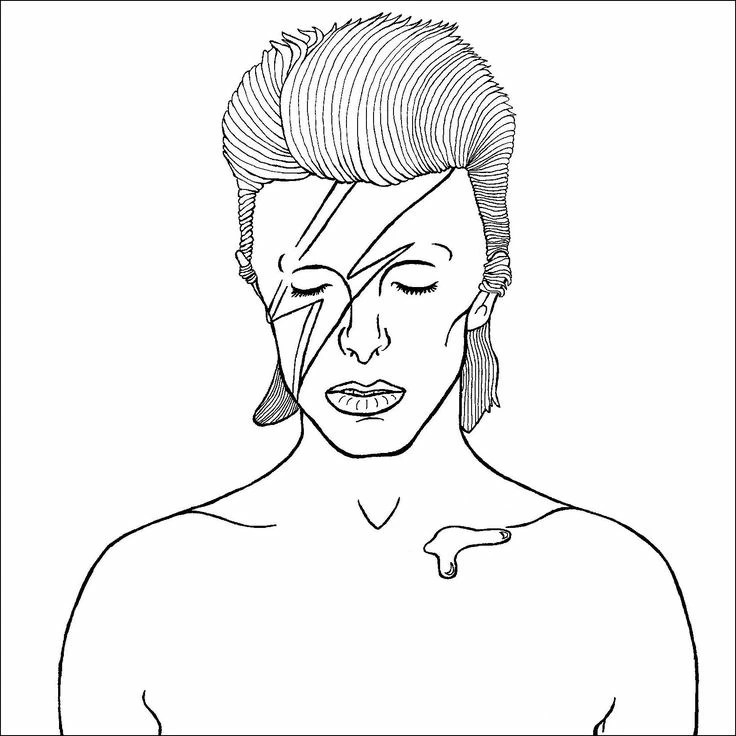 Dessin à colorier: David Bowie (Personnes Célèbres) #122245 - Coloriages à Imprimer Gratuits