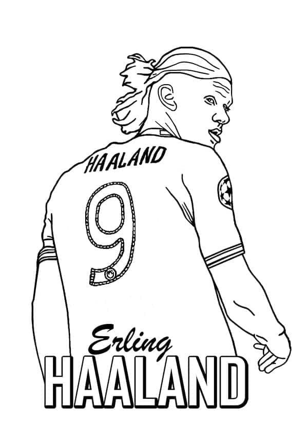 Coloriage imprimable Erling Haaland #187080 de la collection Personnes célèbres à colorier aux crayons