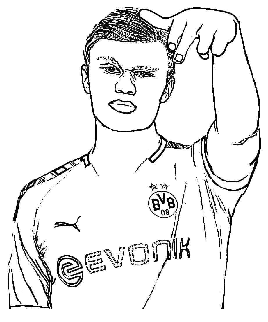 Coloriage gratuit Erling Haaland #187094 de la collection Personnes célèbres à imprimer