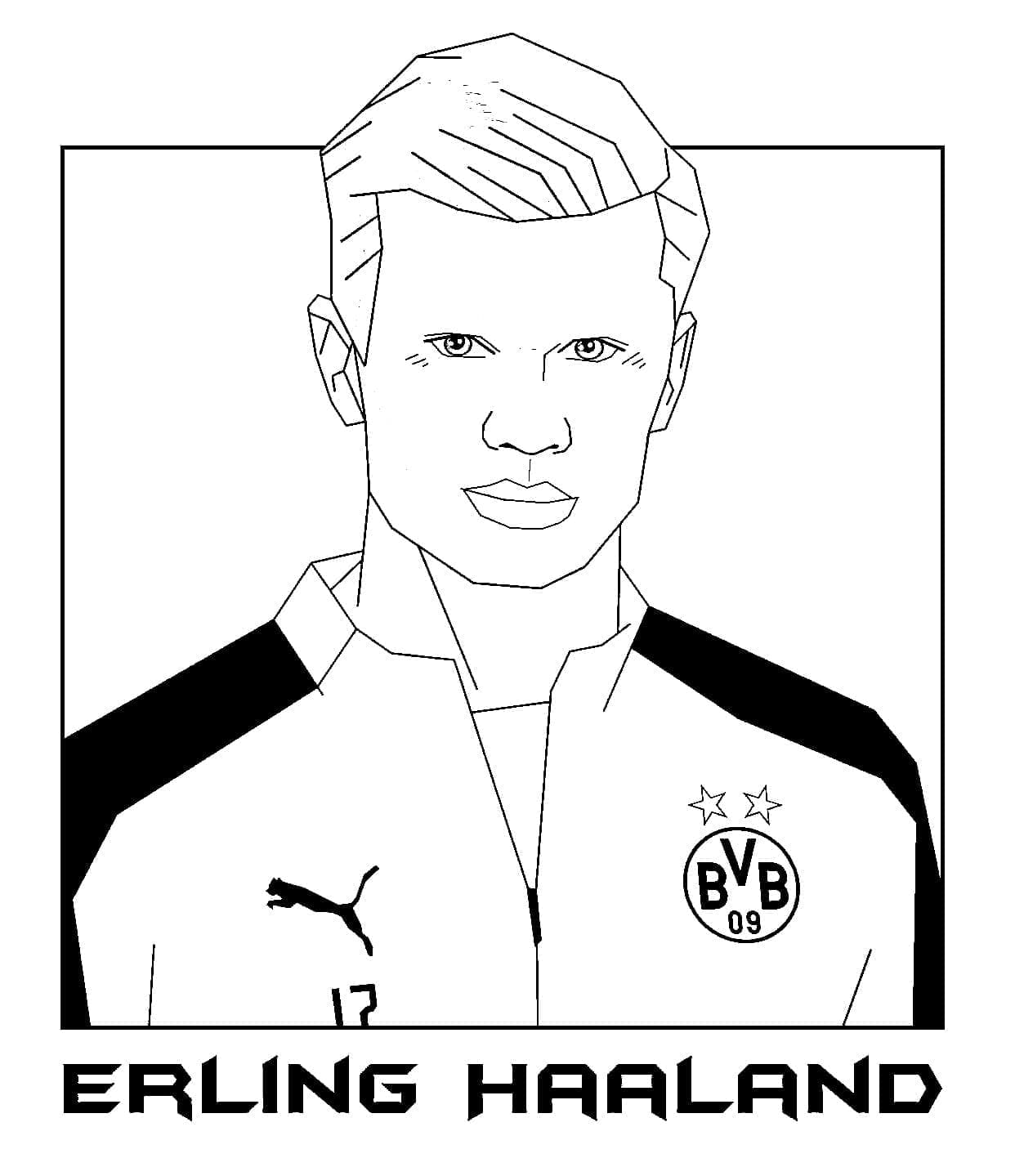 Coloriage imprimable Erling Haaland #187096 de la collection Personnes célèbres à colorier aux crayons