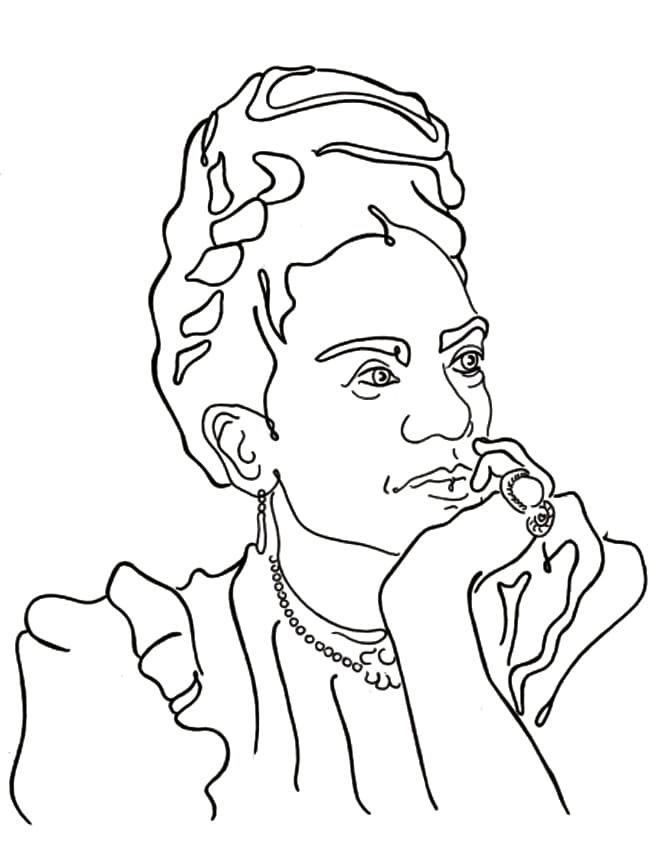 Coloriage gratuit Frida Kahlo #173536 de la collection Personnes célèbres à imprimer