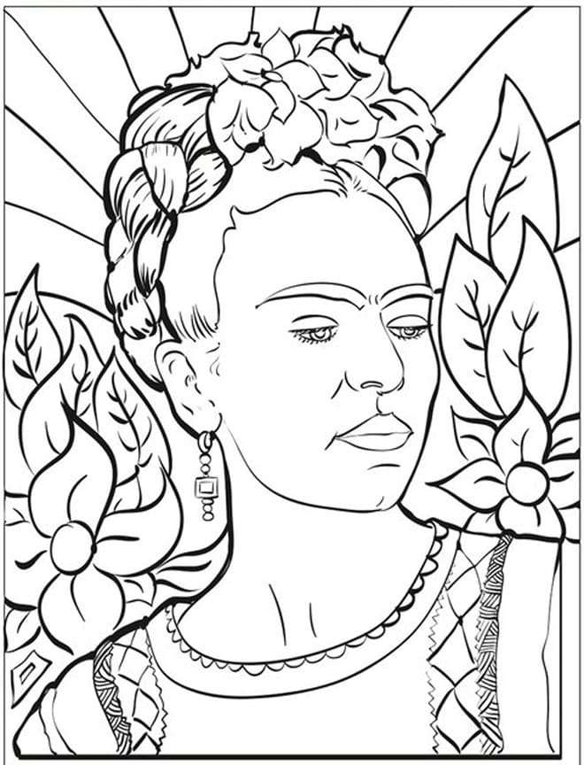 Coloriage gratuit Frida Kahlo #173538 de la collection Personnes célèbres à imprimer