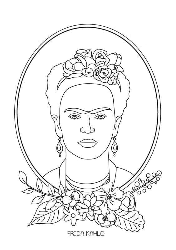 Coloriage gratuit Frida Kahlo #173542 de la collection Personnes célèbres à imprimer