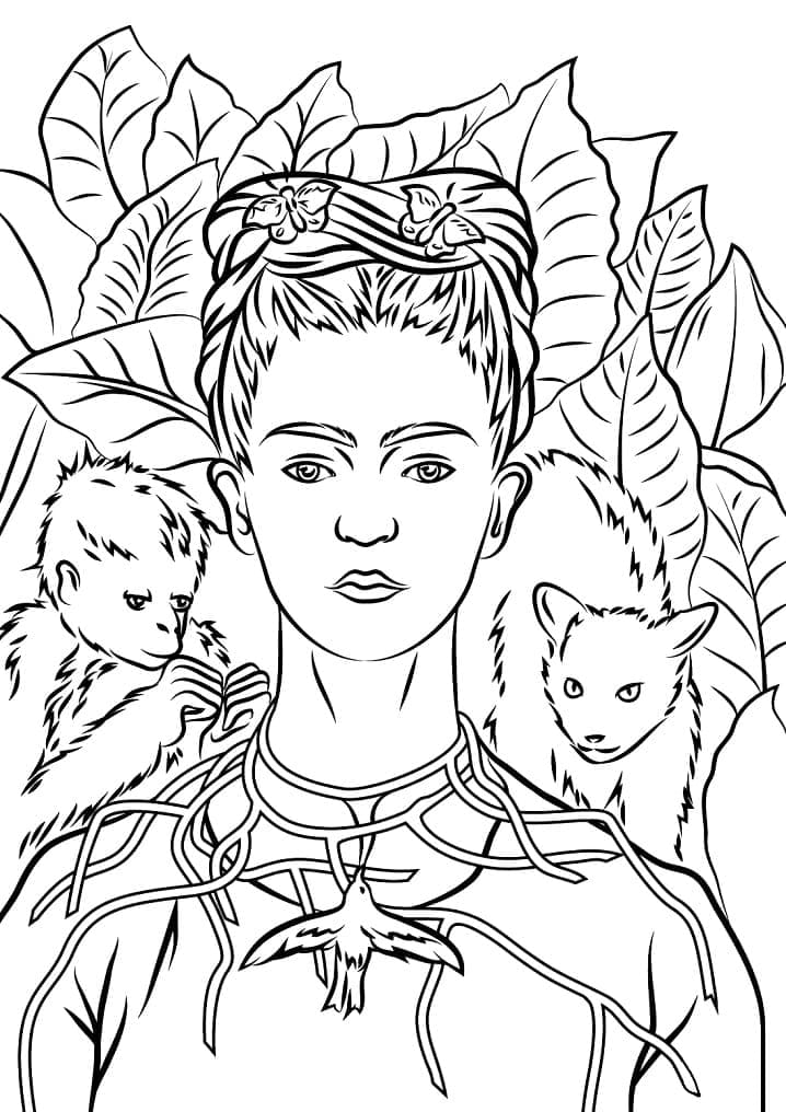 Coloriage gratuit Frida Kahlo #173546 de la collection Personnes célèbres à imprimer