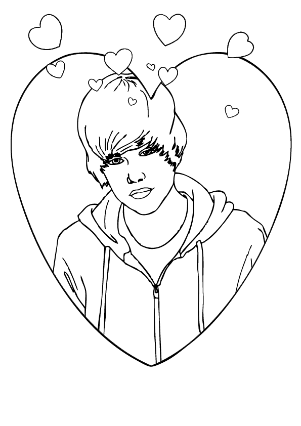 Joli coloriage Justin Bieber #122434 de la collection Personnes célèbres, prêt à imprimer pour petits et grands