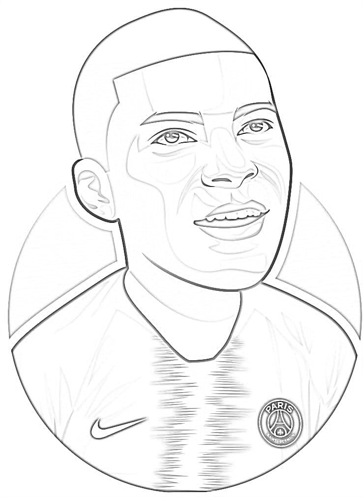 Coloriage gratuit Kylian Mbappé #174689 de la collection Personnes célèbres à imprimer