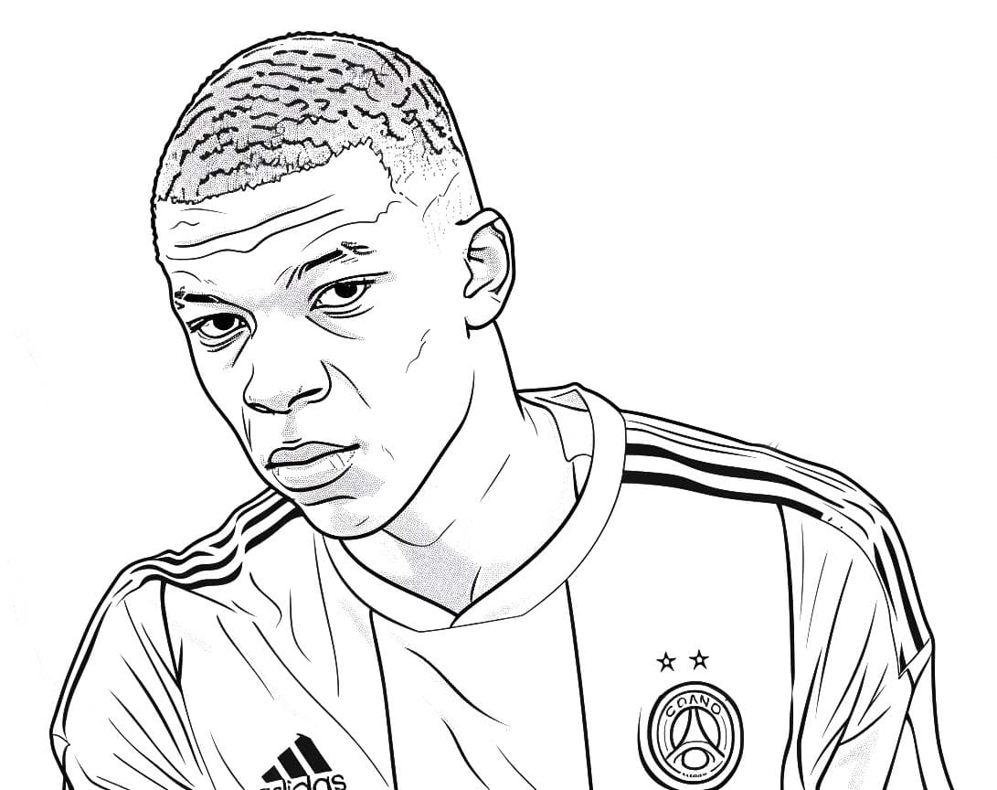 Page de coloriage Kylian Mbappé #218353, collection Personnes célèbres, à imprimer et colorier Page de coloriage Kylian Mbappé #218353, collection Personnes célèbres, à imprimer et colorier