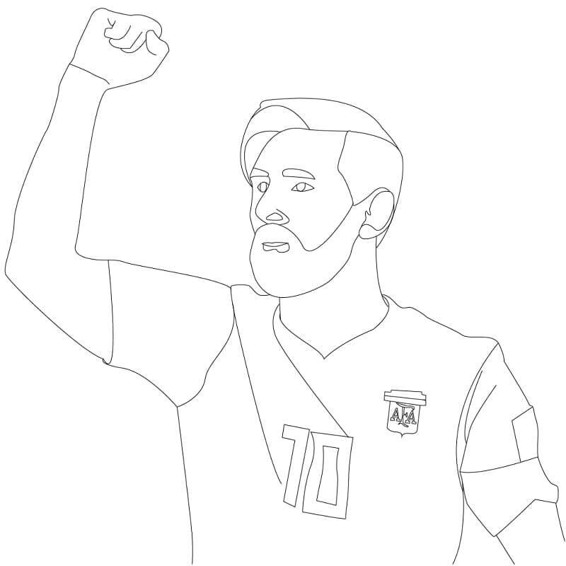 Coloriage Lionel Messi #170998 à imprimer gratuitement, extrait de la collection Personnes célèbres