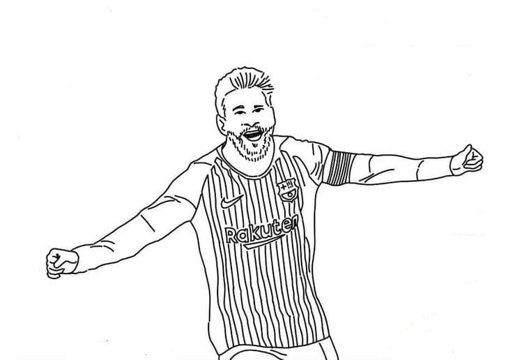 Illustration au trait Lionel Messi #193563 de la collection Personnes célèbres à colorier gratuitement