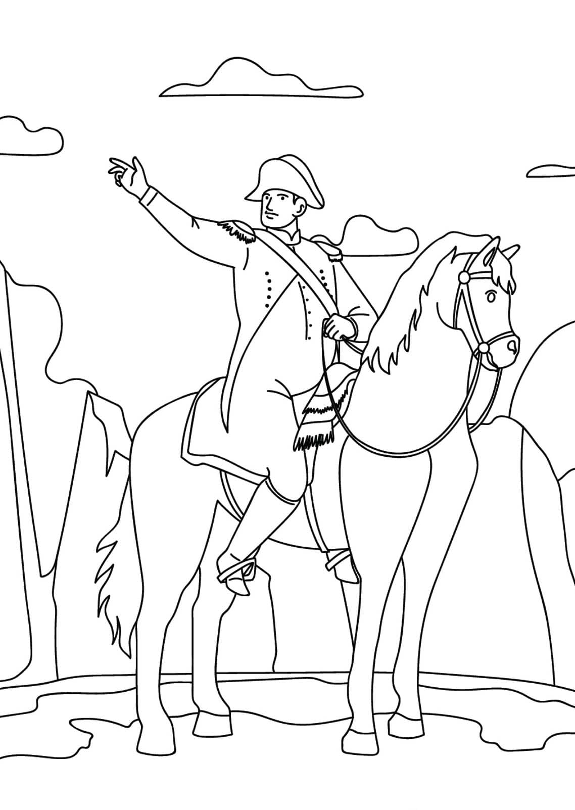 Coloriage gratuit Napoléon Bonaparte #218383 de la collection Personnes célèbres à imprimer