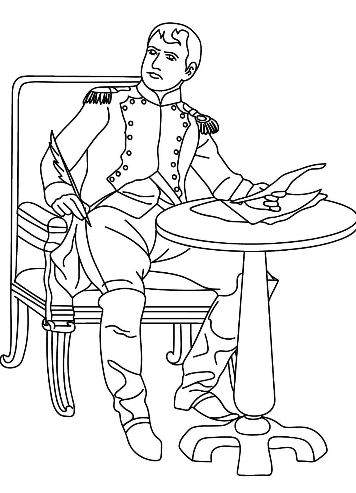 Coloriage gratuit Napoléon Bonaparte #218386 de la collection Personnes célèbres à imprimer