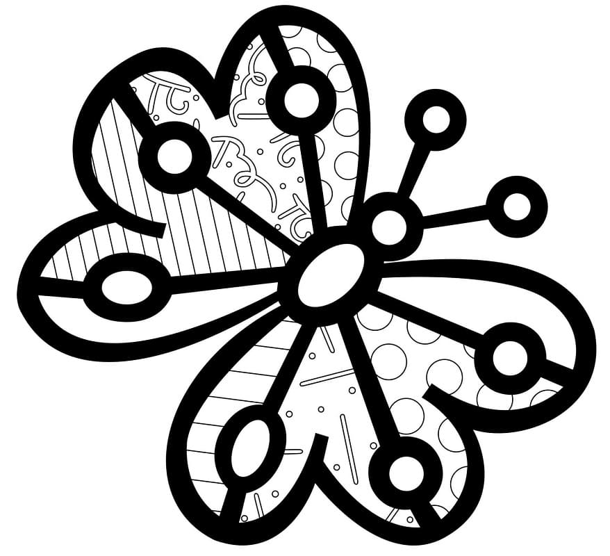 Coloriage gratuit Romero Britto #196821 de la collection Personnes célèbres à imprimer