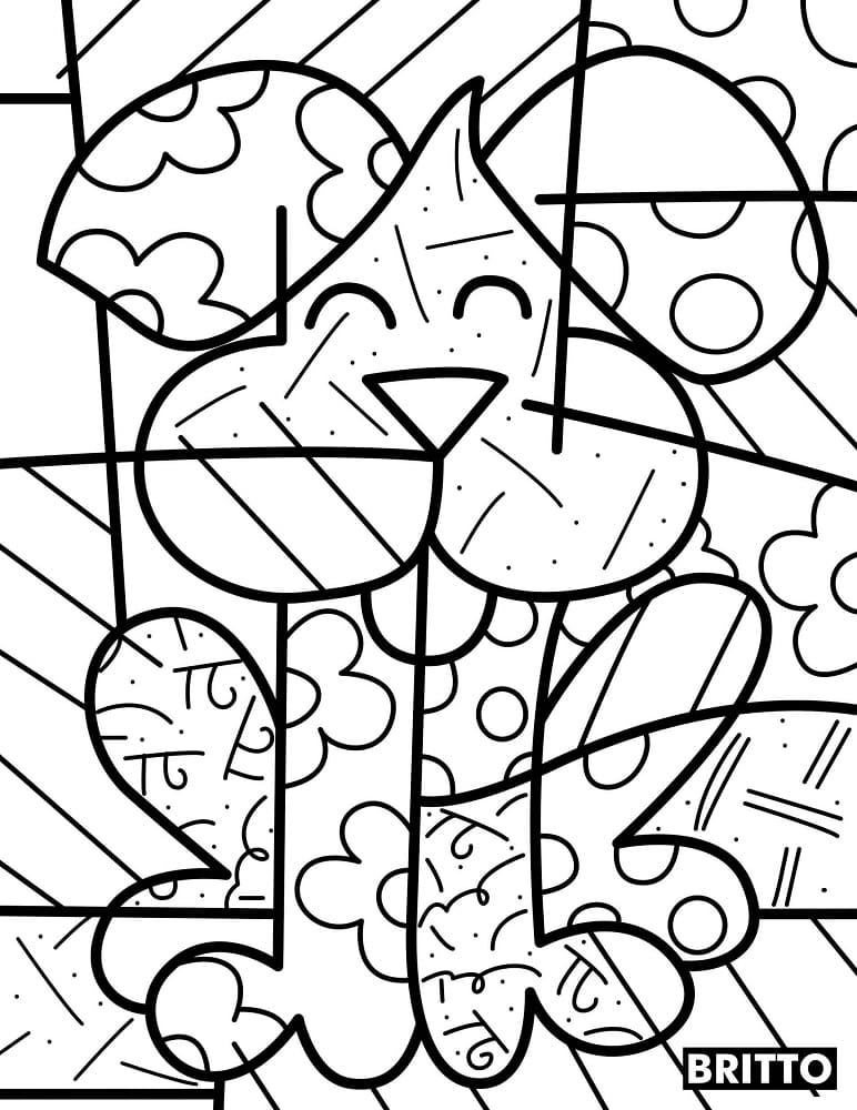 Coloriage gratuit Romero Britto #196825 de la collection Personnes célèbres à imprimer