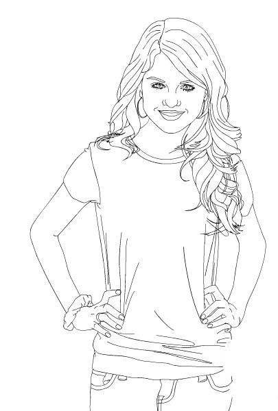 Coloriage Selena Gomez #123828 à imprimer gratuitement, extrait de la collection Personnes célèbres
