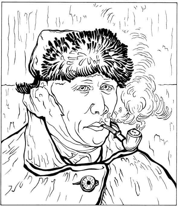Coloriage imprimable Vincent Van Gogh #219552 de la collection Personnes célèbres à colorier aux crayons