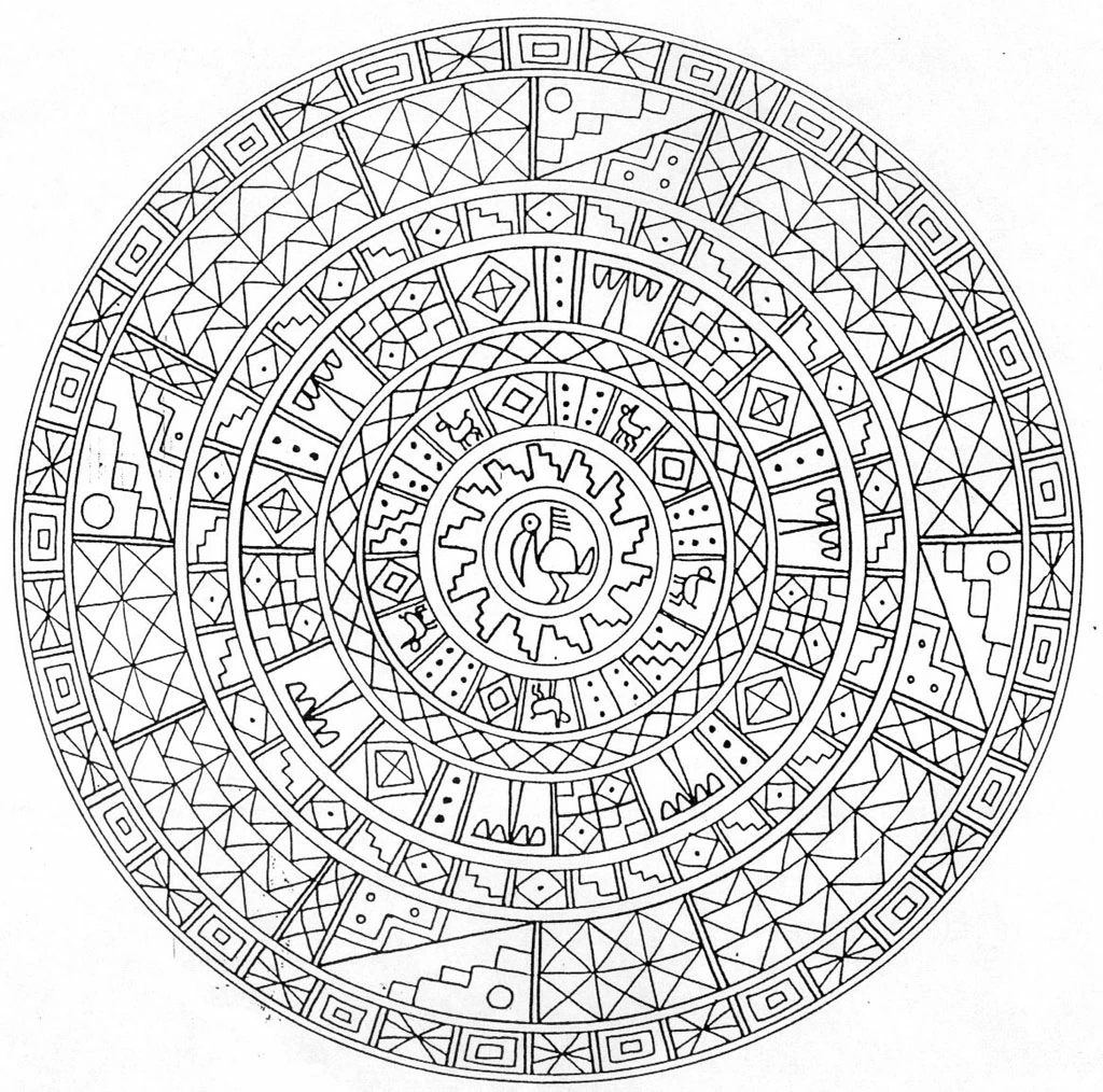 Coloriage Mythologie Aztèque #111762 à imprimer gratuitement, extrait de la collection Religion et Mythologie