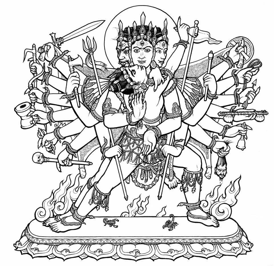 Dessin à colorier: Mythologie Hindou (Religion et Mythologie) #109231 - Coloriages à Imprimer Gratuits