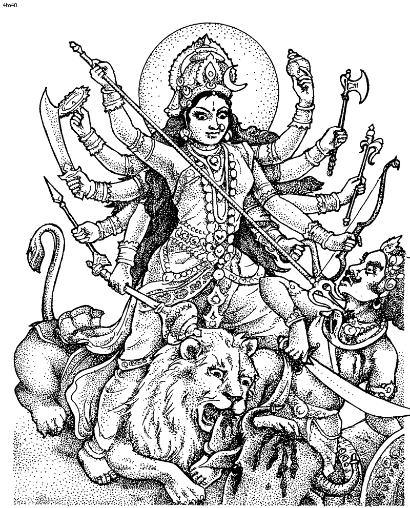 Dessin à colorier: Mythologie Hindou (Religion et Mythologie) #109297 - Coloriages à Imprimer Gratuits