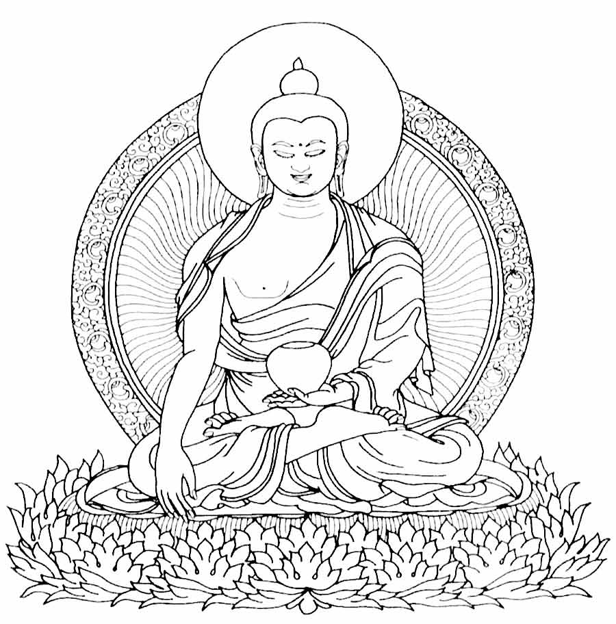 Dessin à colorier: Mythologie Hindou: Bouddha (Religion et Mythologie) #89505 - Coloriages à Imprimer Gratuits