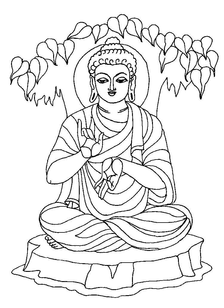 Dessin à colorier: Mythologie Hindou: Bouddha (Religion et Mythologie) #89518 - Coloriages à Imprimer Gratuits