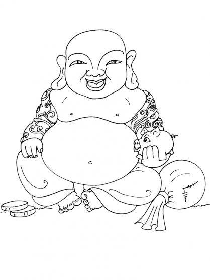 Dessin à colorier: Mythologie Hindou: Bouddha (Religion et Mythologie) #89520 - Coloriages à Imprimer Gratuits
