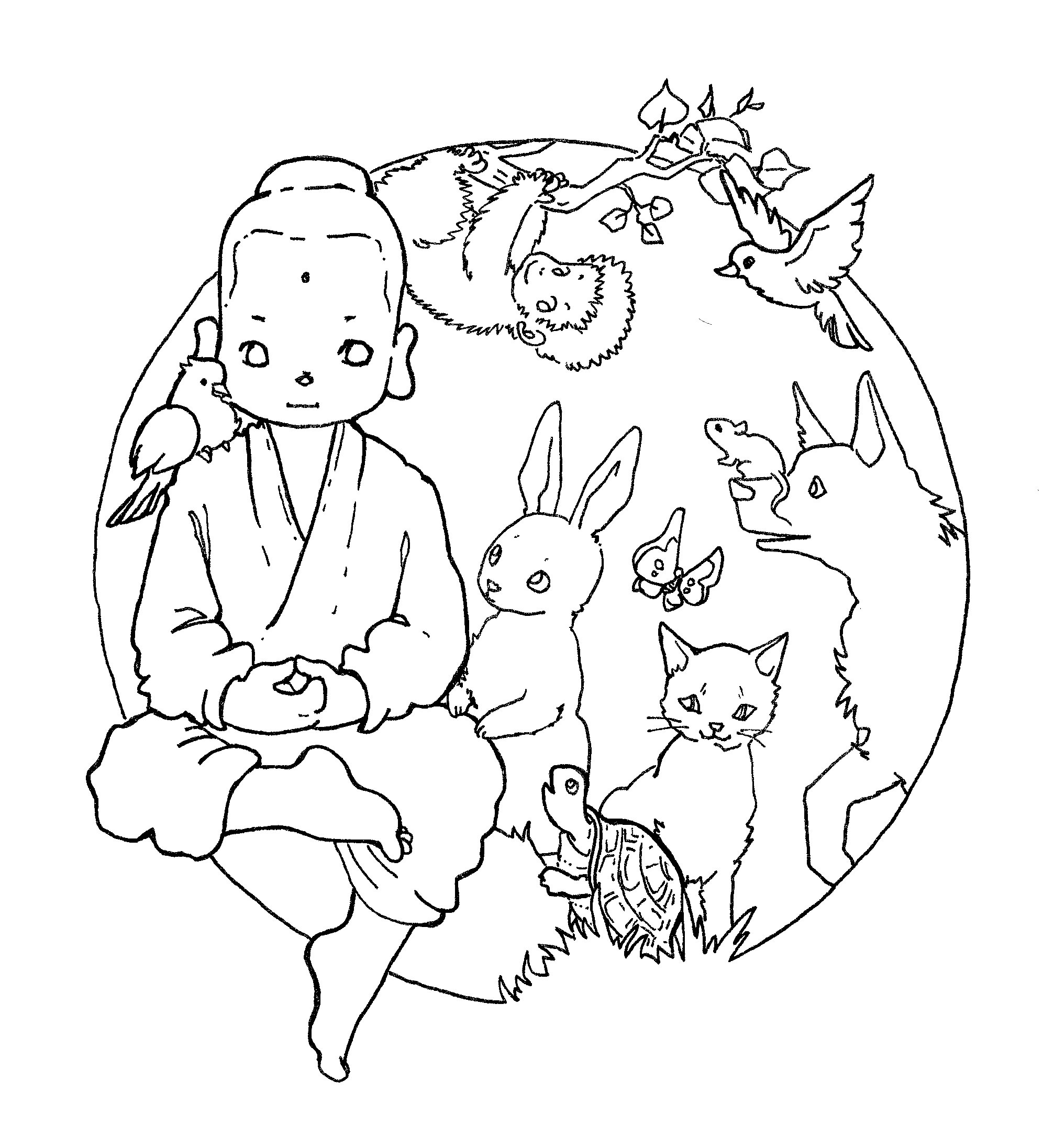 Dessin à colorier: Mythologie Hindou: Bouddha (Religion et Mythologie) #89523 - Coloriages à Imprimer Gratuits