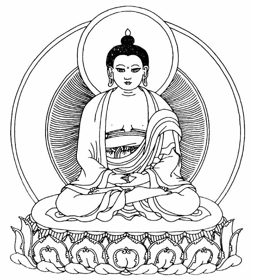 Dessin à colorier: Mythologie Hindou: Bouddha (Religion et Mythologie) #89525 - Coloriages à Imprimer Gratuits