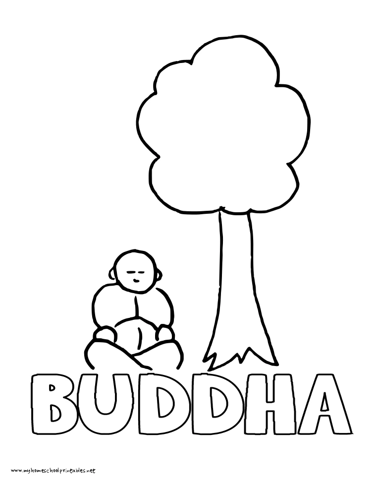 Joli coloriage Mythologie Hindou: Bouddha #89538 de la collection Religion et Mythologie, prêt à imprimer pour petits et grands