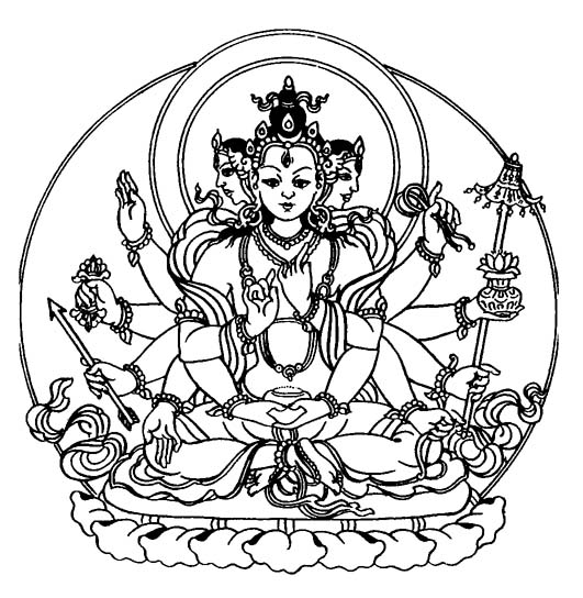 Dessin à colorier: Mythologie Hindou: Bouddha (Religion et Mythologie) #89544 - Coloriages à Imprimer Gratuits