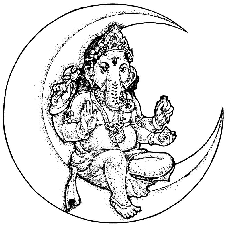 Dessin à colorier: Mythologie Hindou: Ganesh (Religion et Mythologie) #96857 - Coloriages à Imprimer Gratuits