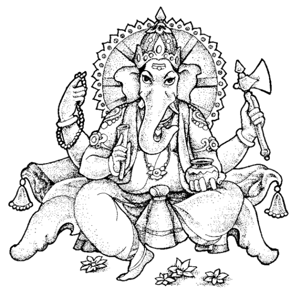 Dessin à colorier: Mythologie Hindou: Ganesh (Religion et Mythologie) #96880 - Coloriages à Imprimer Gratuits