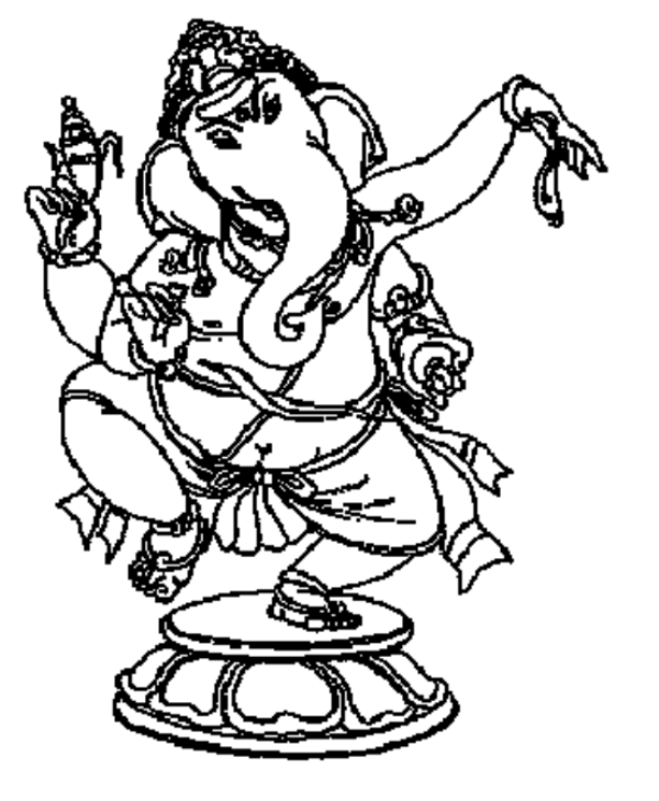 Dessin à colorier: Mythologie Hindou: Ganesh (Religion et Mythologie) #96888 - Coloriages à Imprimer Gratuits