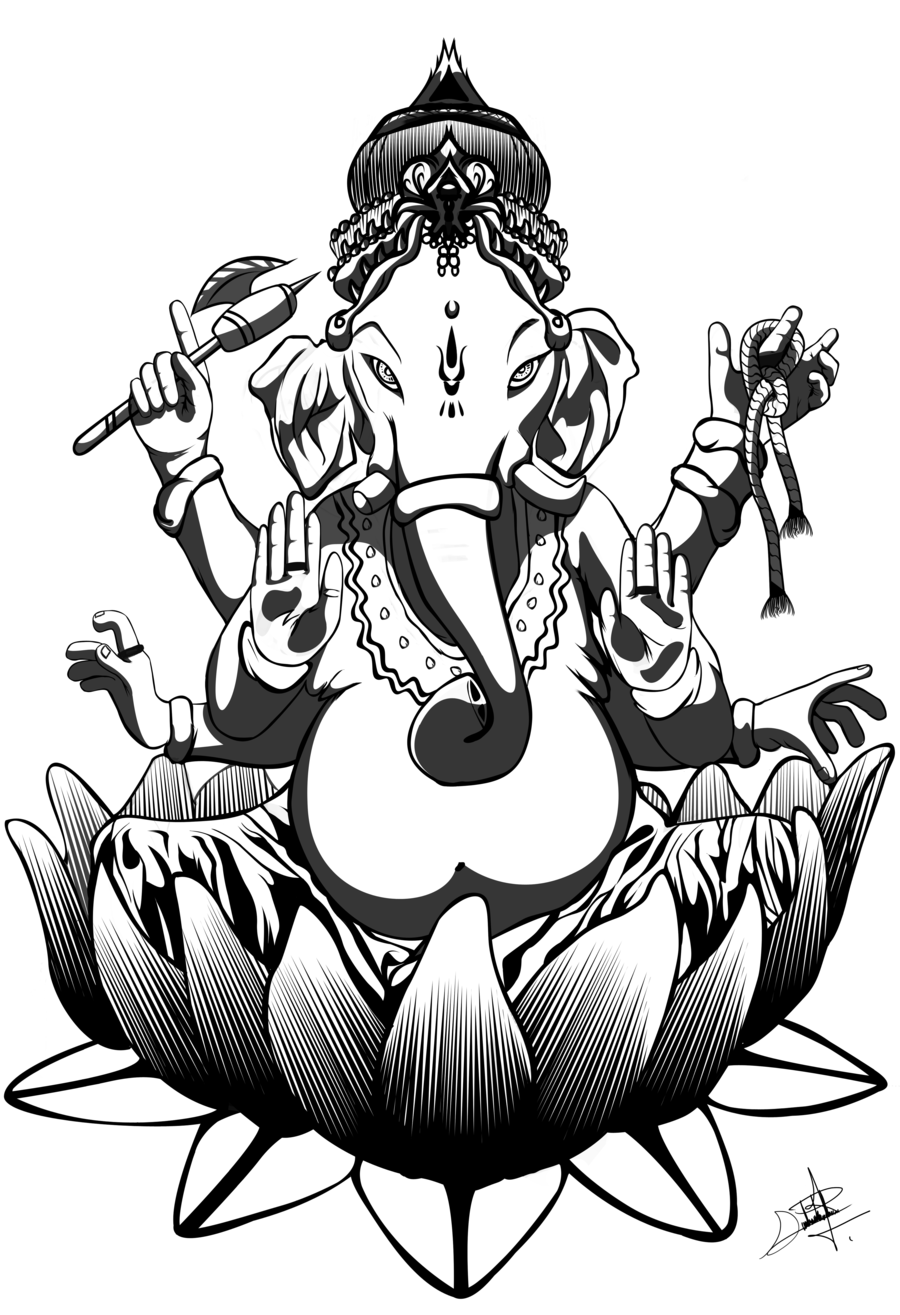 Dessin à colorier: Mythologie Hindou: Ganesh (Religion et Mythologie) #97013 - Coloriages à Imprimer Gratuits