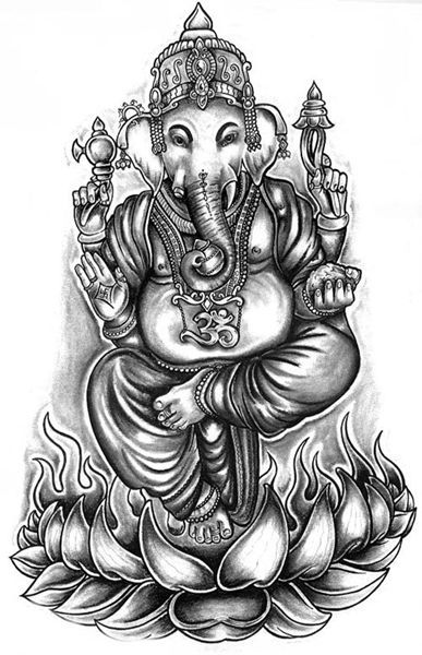 Dessin à colorier: Mythologie Hindou: Ganesh (Religion et Mythologie) #97043 - Coloriages à Imprimer Gratuits