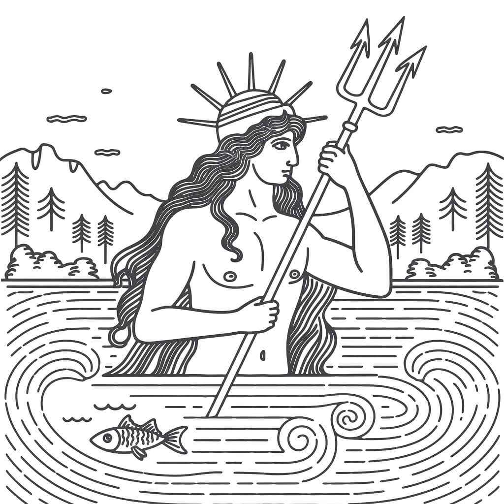 Page de coloriage Poséidon #220908, collection Religion et Mythologie, à imprimer et colorier Page de coloriage Poséidon #220908, collection Religion et Mythologie, à imprimer et colorier