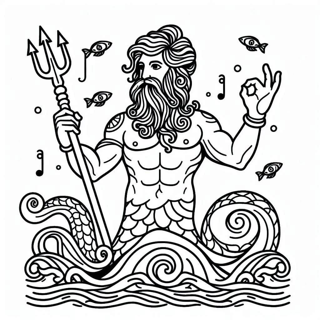 Dessin à colorier Poséidon #220913 issu de la collection Religion et Mythologie, prêt à imprimer Dessin à colorier Poséidon #220913 issu de la collection Religion et Mythologie, prêt à imprimer