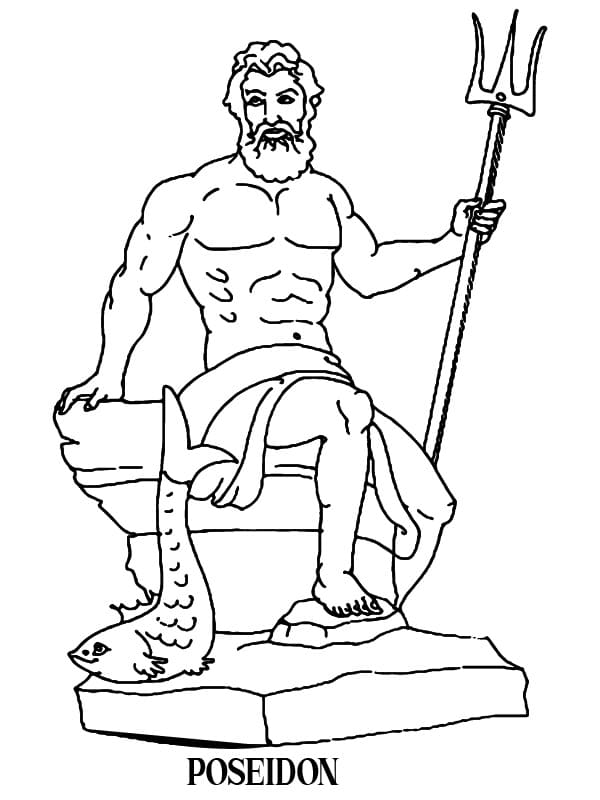 Joli coloriage Poséidon #220914 de la collection Religion et Mythologie, prêt à imprimer pour petits et grands Joli coloriage Poséidon #220914 de la collection Religion et Mythologie, prêt à imprimer pour petits et grands