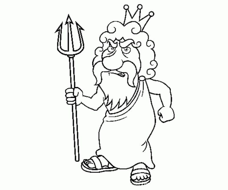 Joli coloriage Poséidon #220917 de la collection Religion et Mythologie, prêt à imprimer pour petits et grands